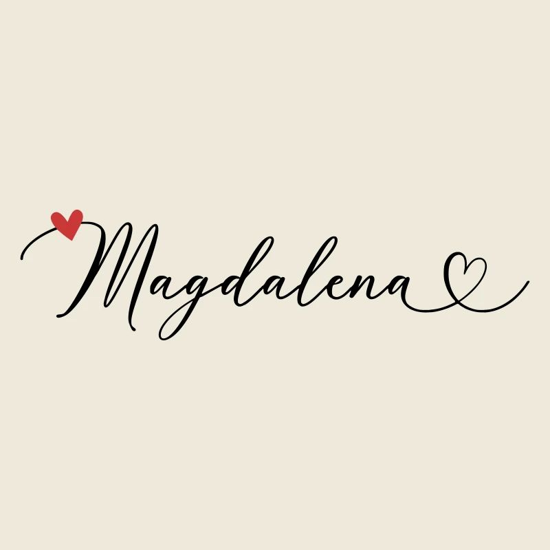 Magdalena Last name First name Calligraphy heart