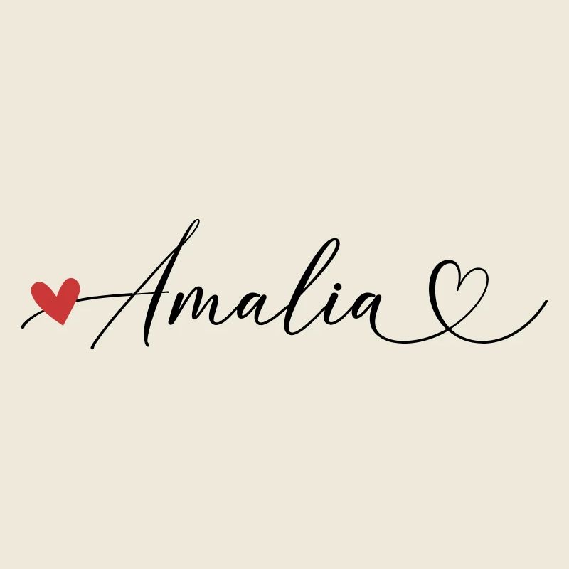 Amalia Name Vorname Kalligrafieherz