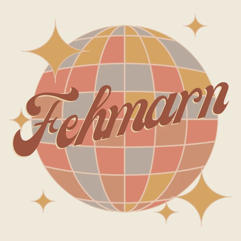 Fehmarn Insel Retro-Vintage-Design Diskokugel