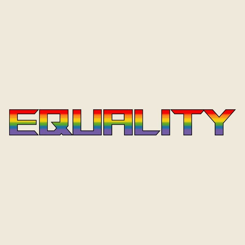 LGBTQI equality Schriftzug rainbow white shirt