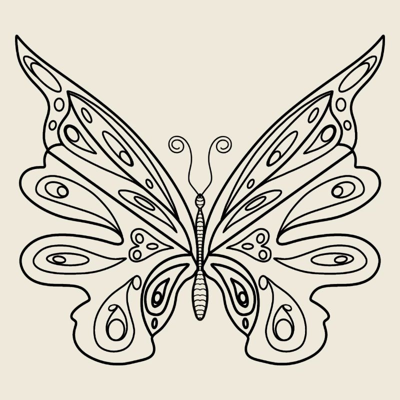 Icône de silhouette de papillon noir isolée.