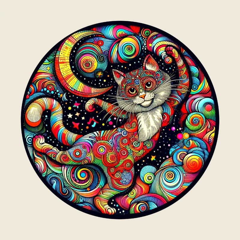 Psychedelische kosmische Katze