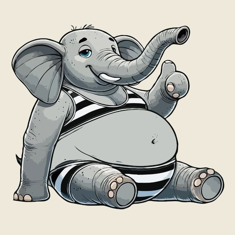 Elephant in bikini