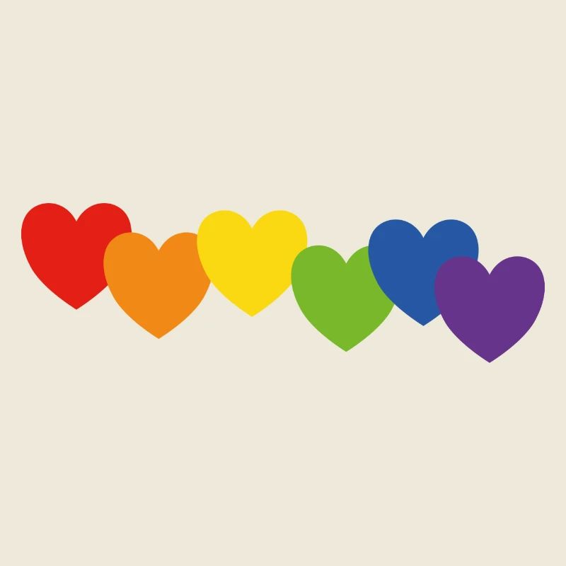 Coeurs couleurs arc-en-ciel
