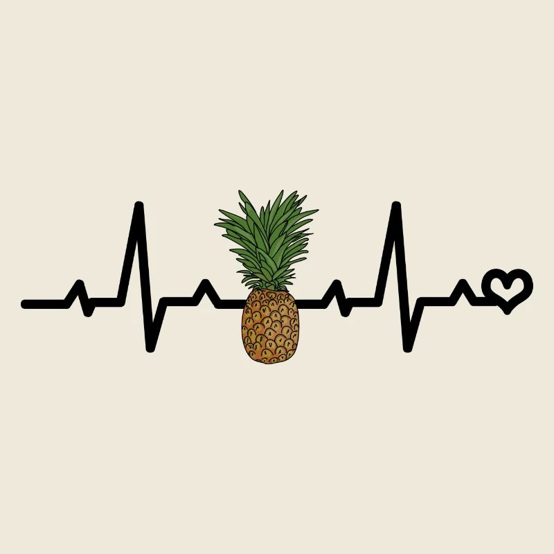 Ananas Herzschlag EKG Herzfrequenz Beat Liebe Herz