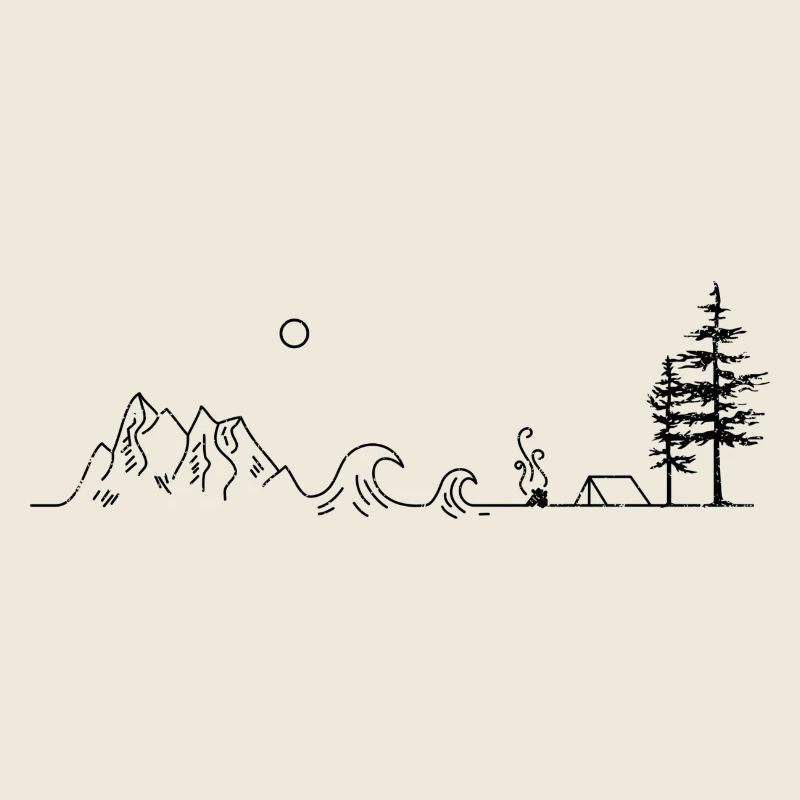 Mountain Line Waves and Camping