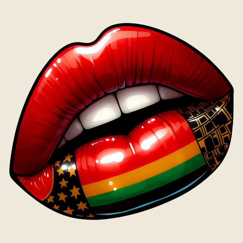 Kuss der Eleganz, rote Lippen