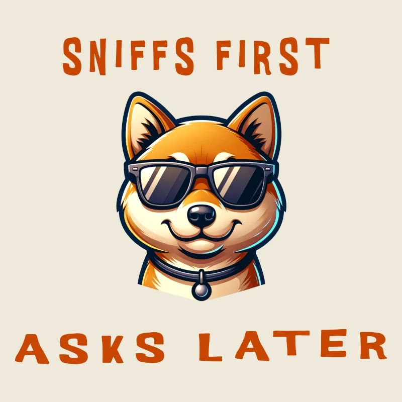 Sniffs first, asks later - cooler Shiba Inu