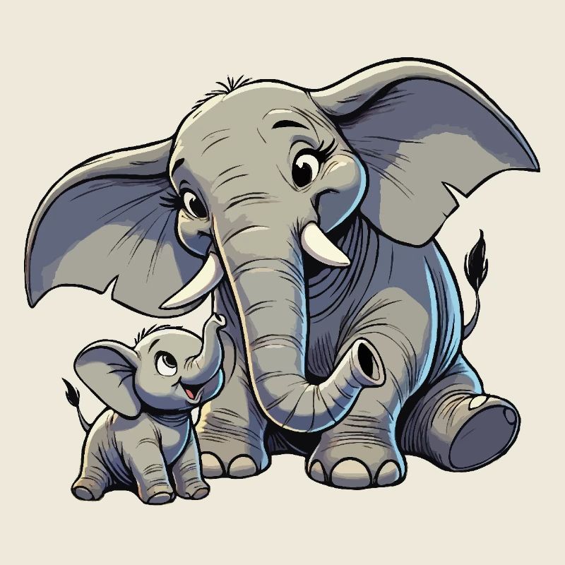 Afrikanischer Elefant Mutter und Kind