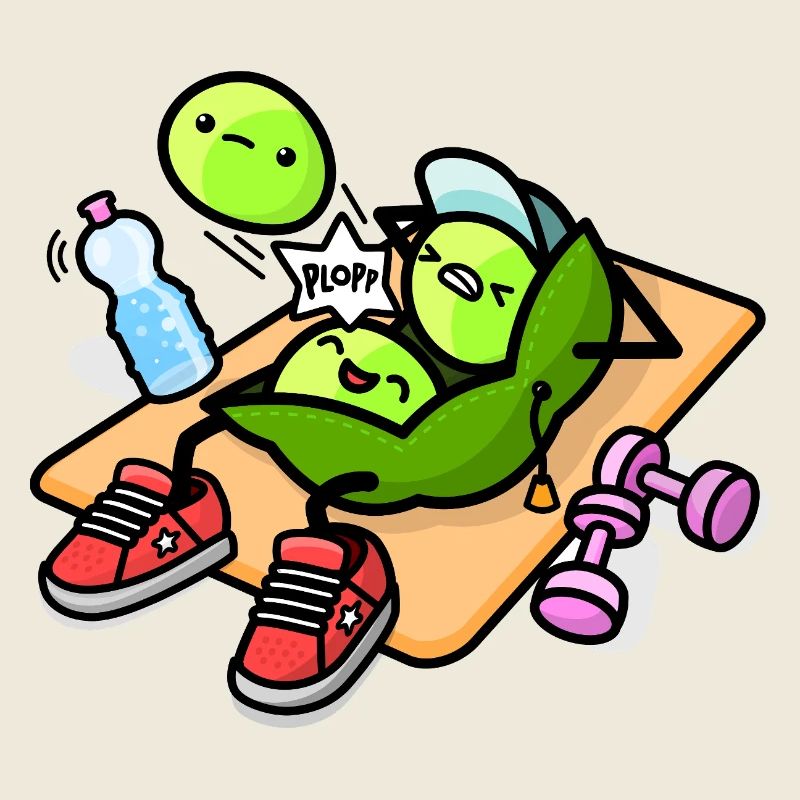 Kawaii Erbsenschote beim Workout