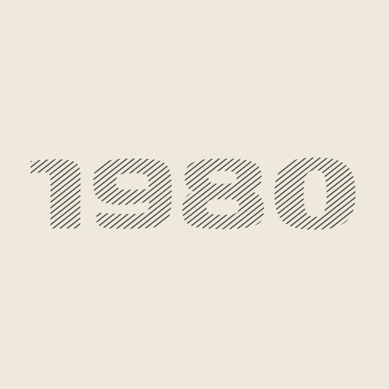 Born 1980 Retro Stripe Modern Birthday Design