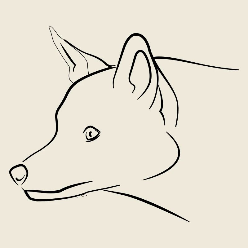 Fuchs Grafik schwarz