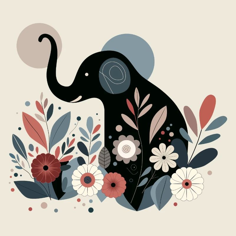 Éléphant floral