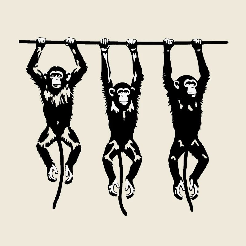 3 singes pendus