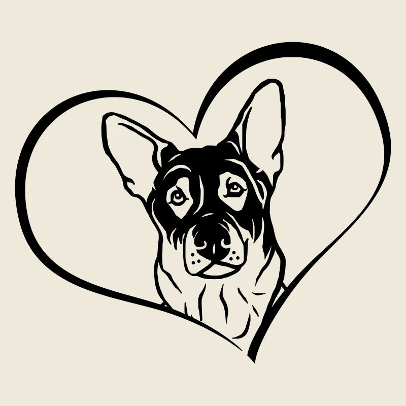 German Shepherd in the heart