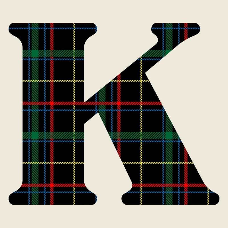Monogramm k schottischer Tartan