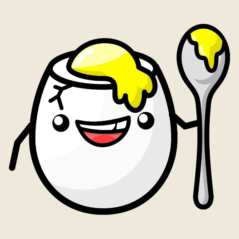 Oeuf pour le petit-déjeuner en se coiffant