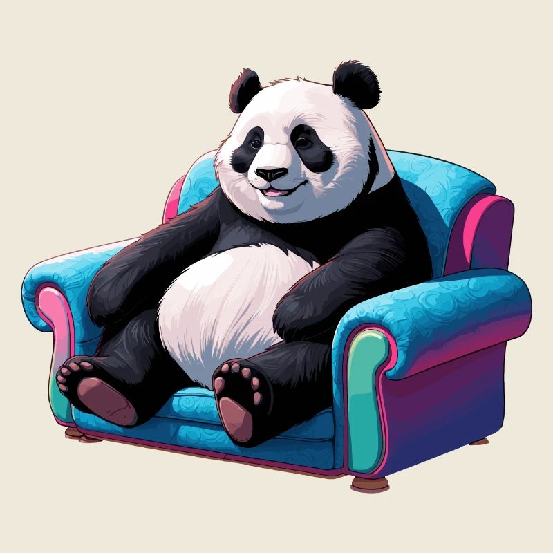 Panda cool sur le canapé
