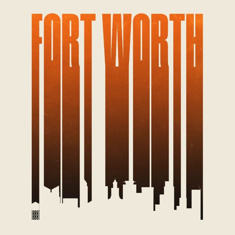 Fort Worth Skyline Neon-Gradienten
