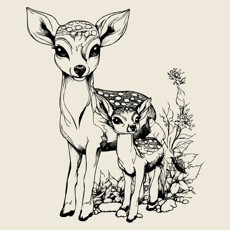 Cerf avec faon