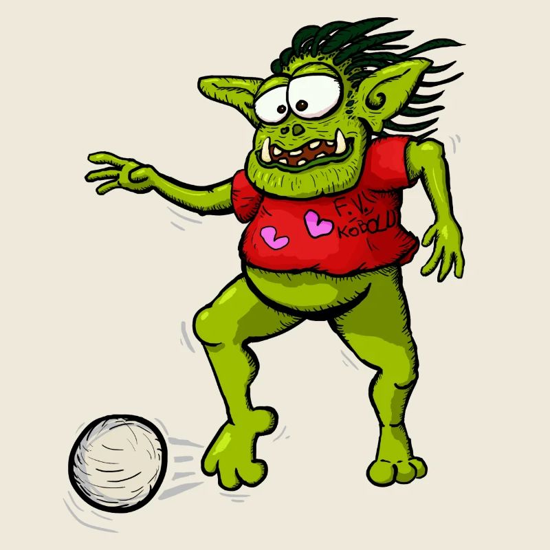 Kobold spielt Fußball