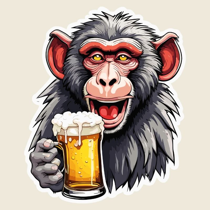 Affe / Tier / Zoo / Babian / Wild / Comic