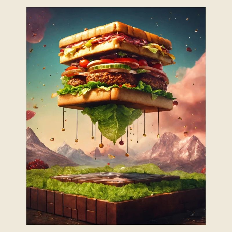 3D Burgerwürfel: Digitale Kunst