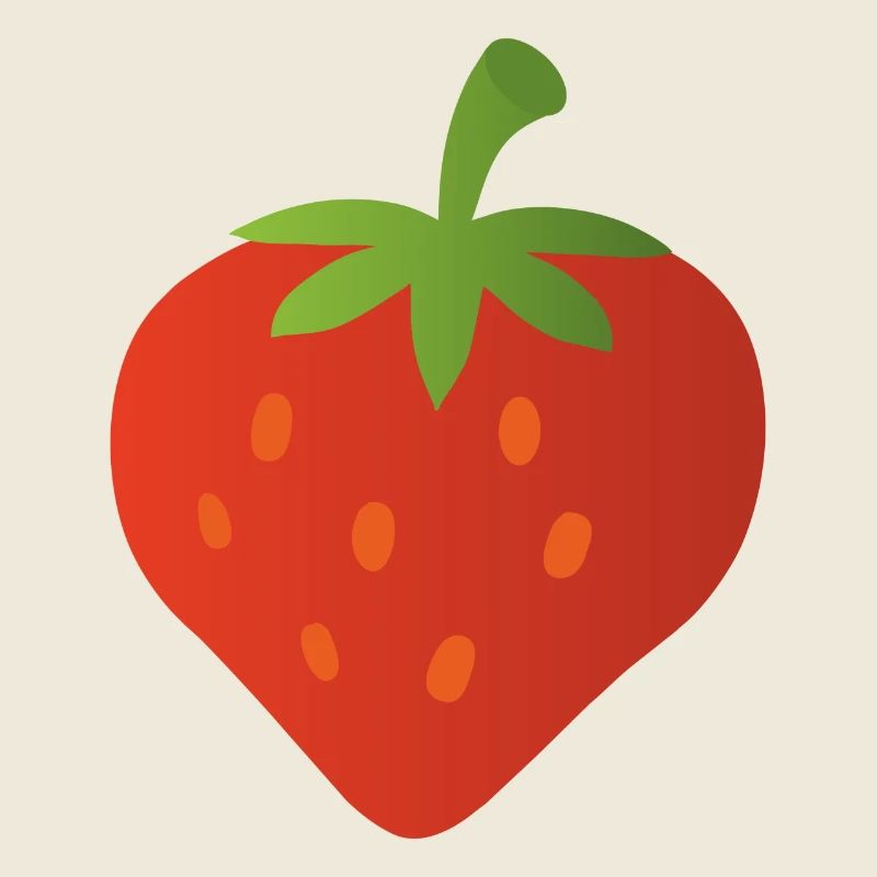 Red Strawberry Heart Illustration for Clothes