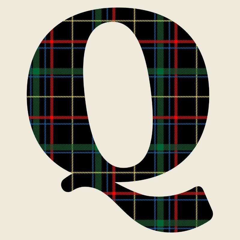 Schottisches Schottenkaro mit Monogramm q