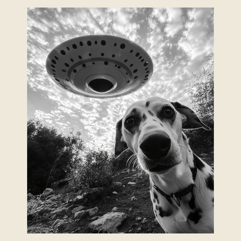 Dalmatiner Selfie UFO