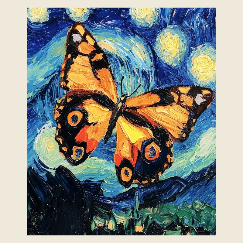 Papillon étoilé style Van Gogh
