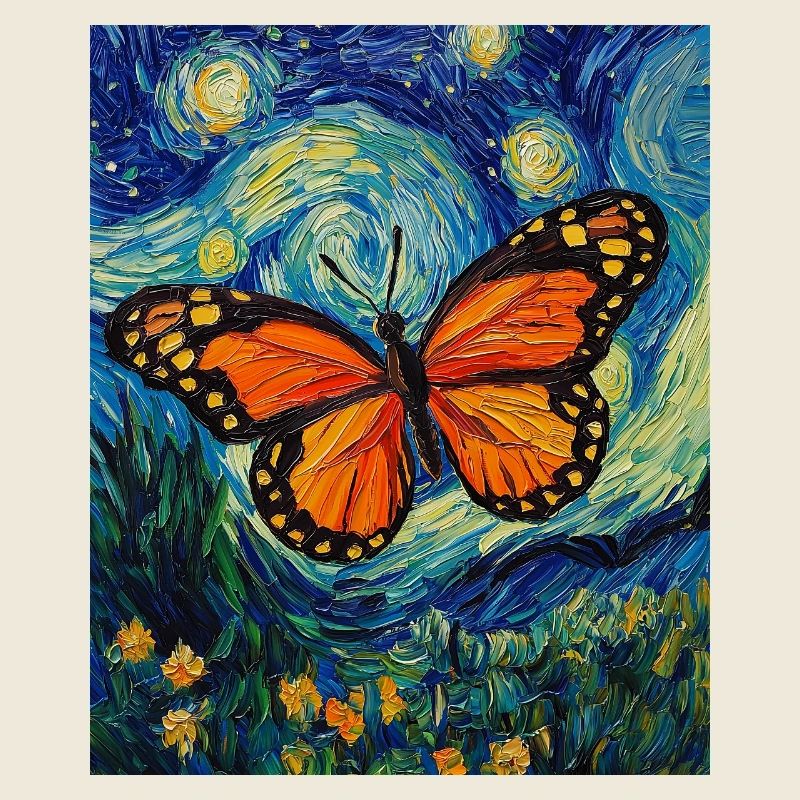 Butterfly Van Gogh Style Starry