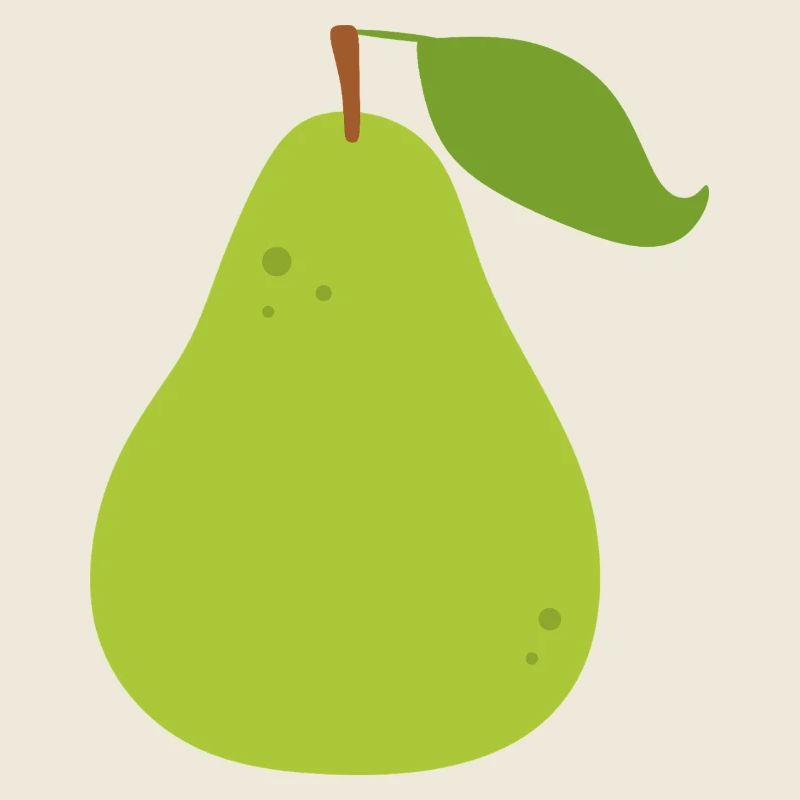Vivid Green Pear Illustration