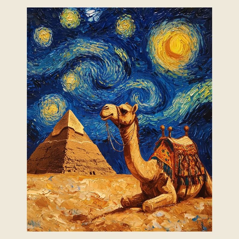 Camel Van Gogh Style Starry