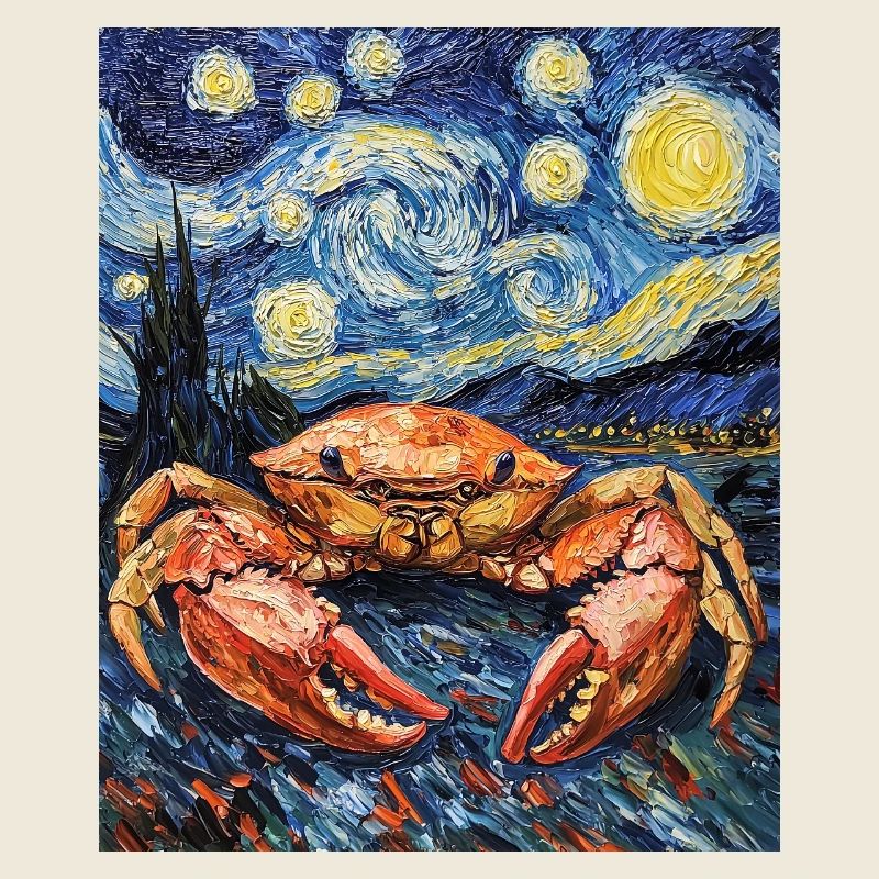 Crab Van Gogh Style Starry