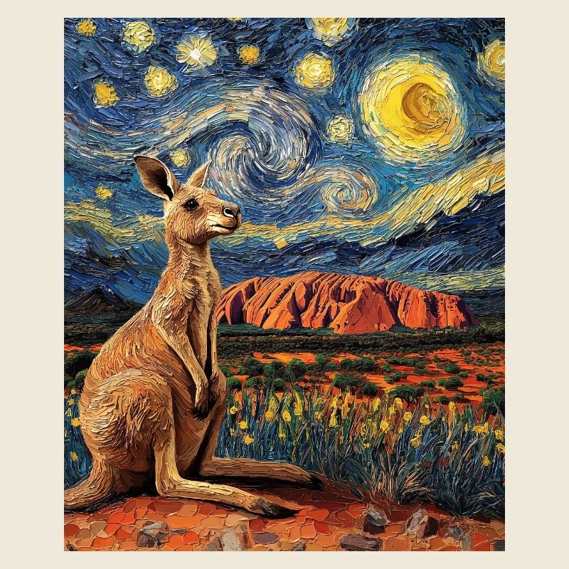 Kangeru Australia Van Gogh Style Starry Night