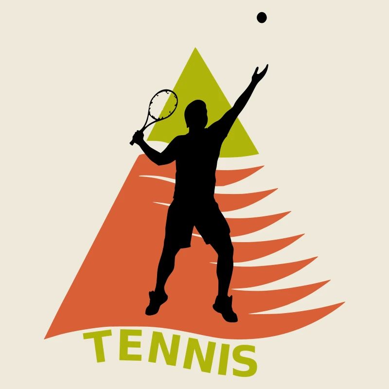 Tennis Player on Green Orange Triangle