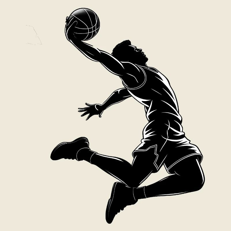 Basketball Dunk - Cooles Silhouette Logo