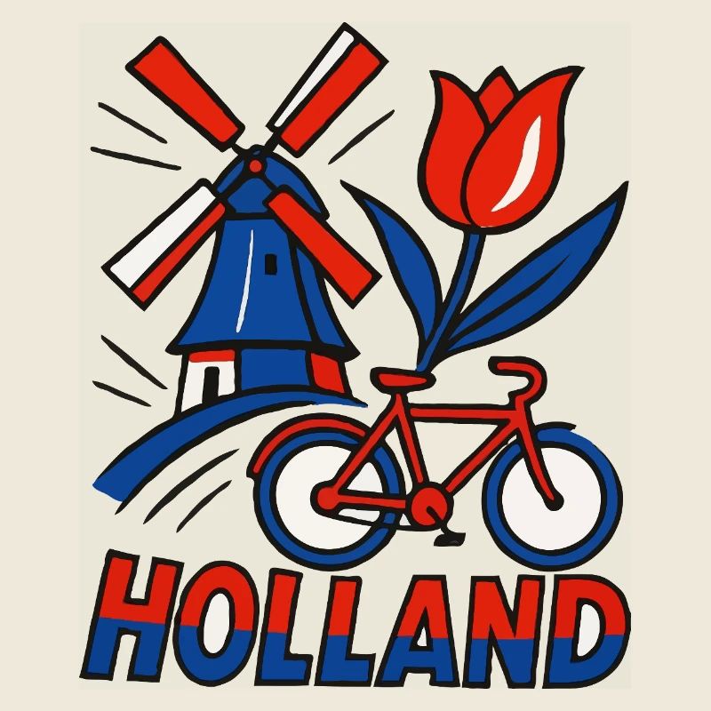 Holland windmill tulip bicycle