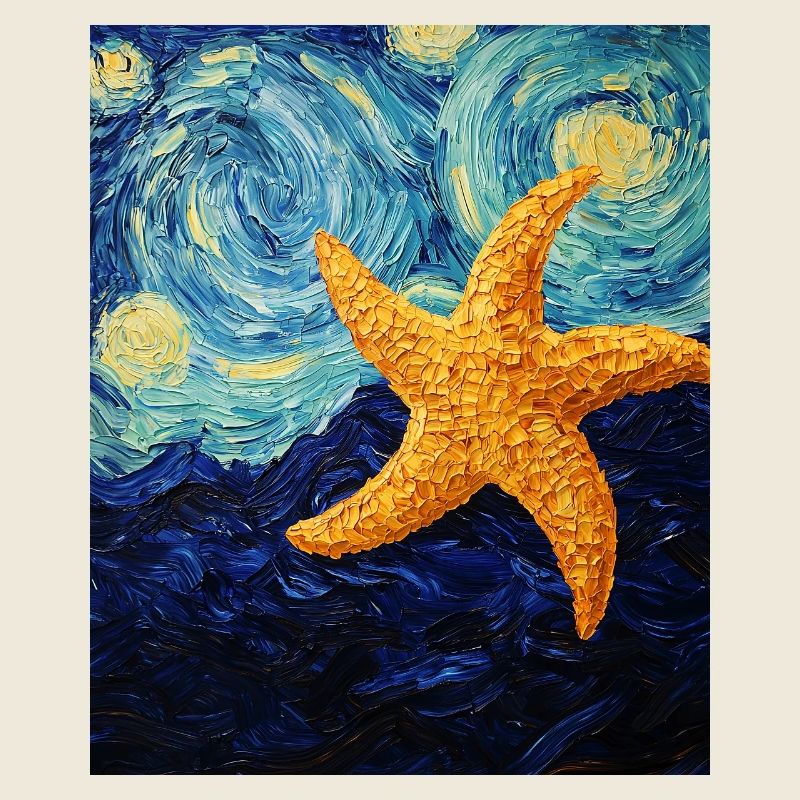 Étoile de mer Style Van Gogh Nuit étoilée