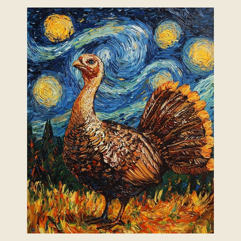 Turkey Bird Van Gogh Style