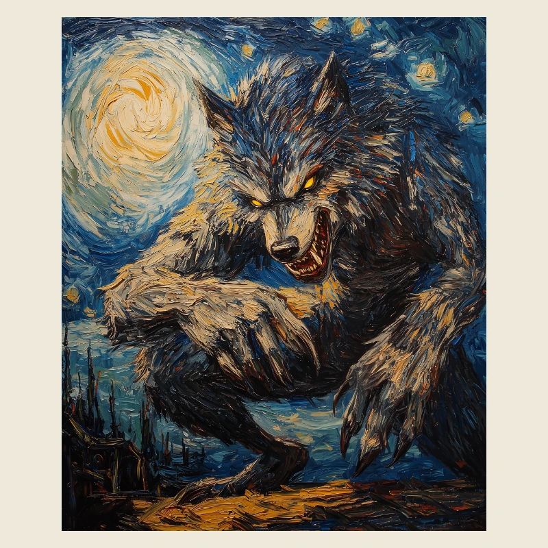 Werwolf Wolf Van Gogh Style