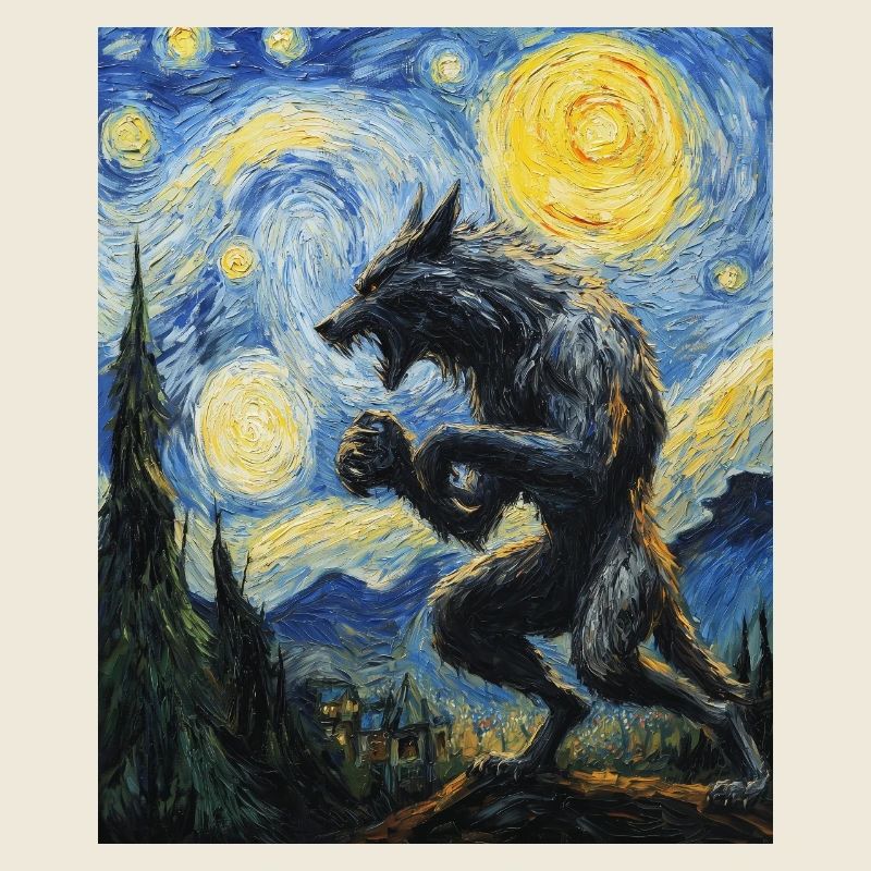 Werewolf Wolf Van Gogh Style