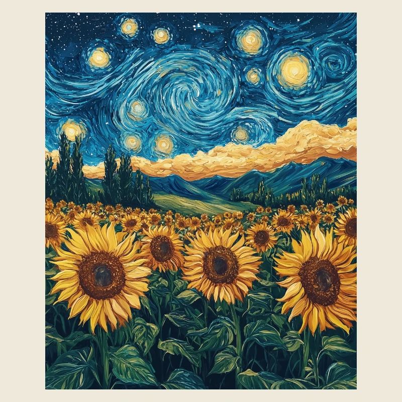 Sonnenblume Van Gogh Style Starry Night