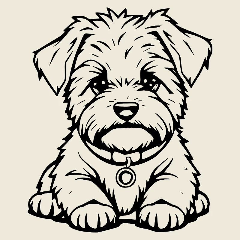 Le petit chien noir mignon