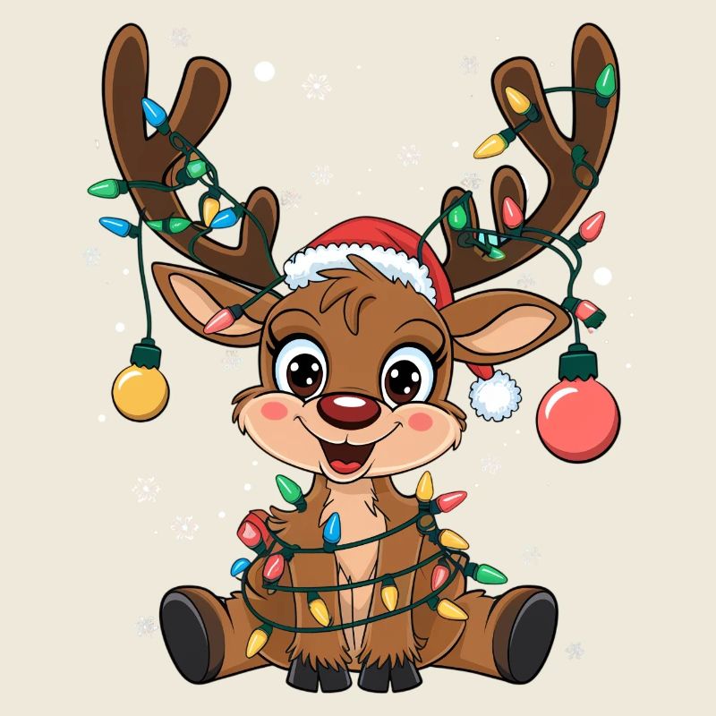 Rentier mit Lichterkette