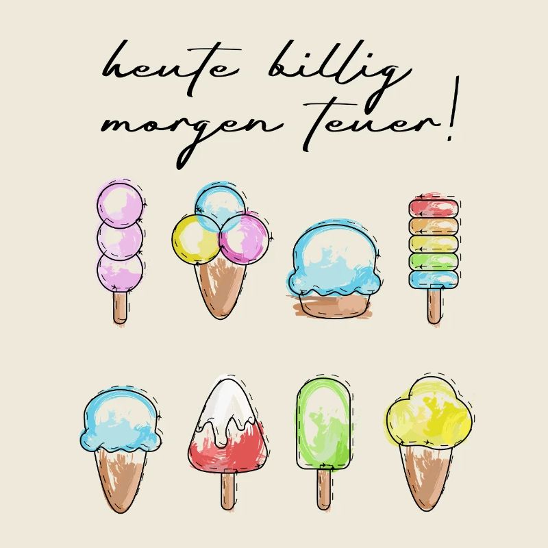 Farbige Eiskunst Eiscreme Motive