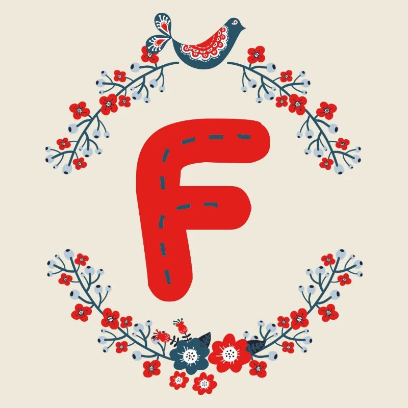 flower wreath with bird f