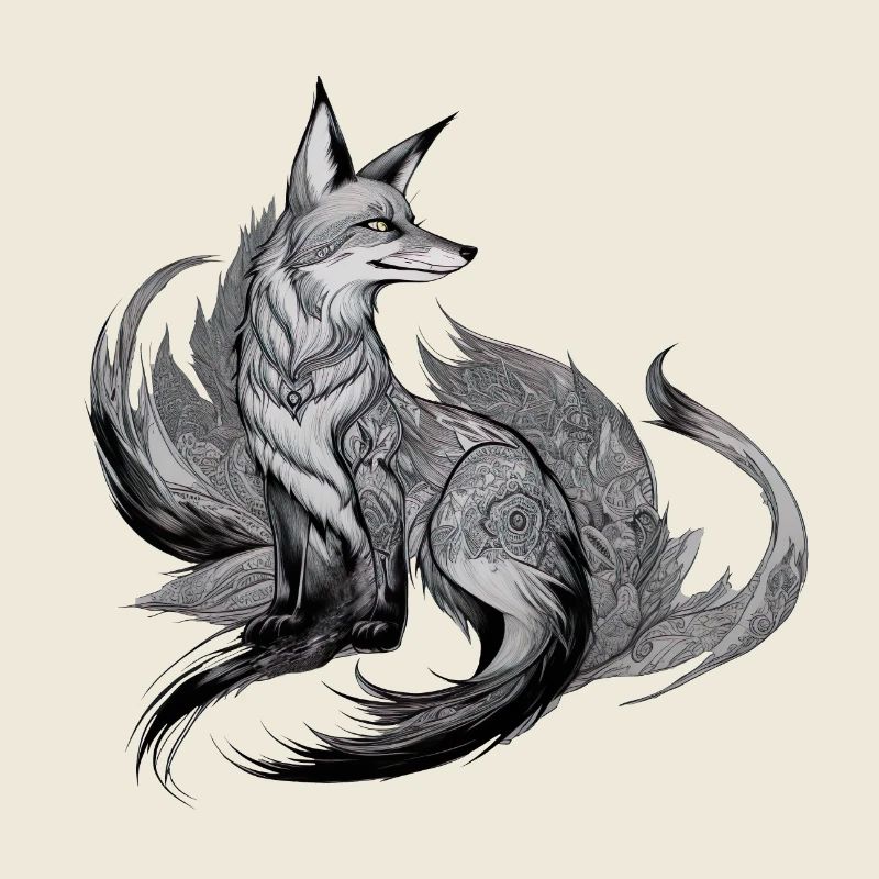 Fox Mandala Drawing Complex Nature Wilderness