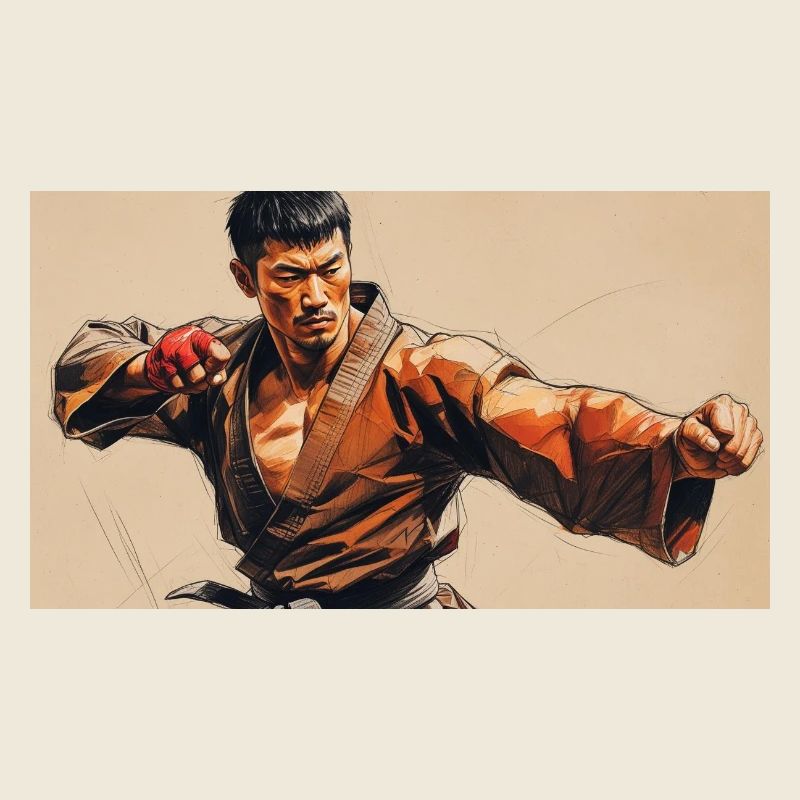 Kunst Martial Artist Asiatischer Stil